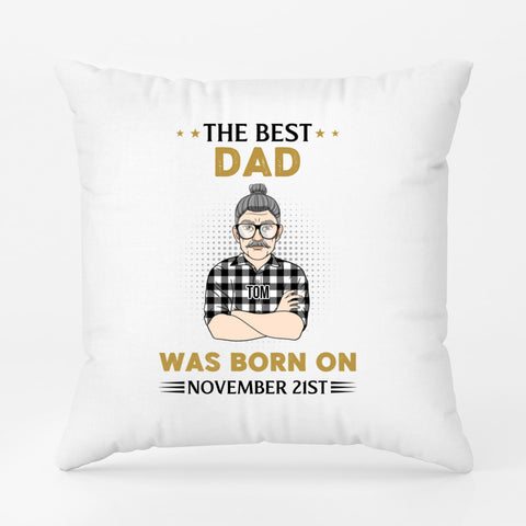 Personalised The Best Daddy Was Born On Pillows as birthday gift ideas for dad 70th[product]