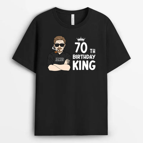 Personalised 70th Birthday King T-Shirts as gift ideas dad 70th birthday