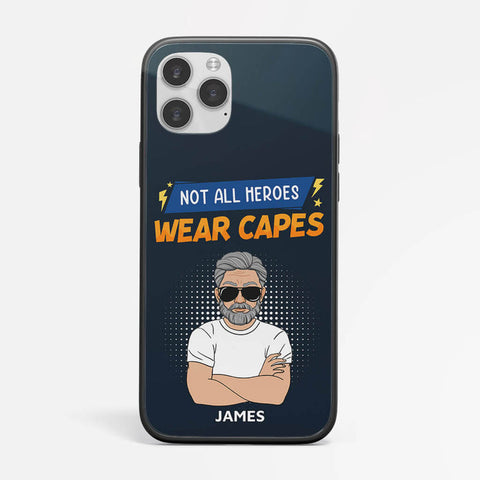 Personalised Not All Heroes Wear Capes Phone Case as 70th Birthday Gifts Ideas For Dad