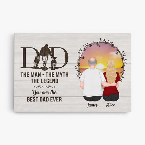 Personalised Dad, The Man The Myth The Legend Canvas as birthday present for father 70th[product]