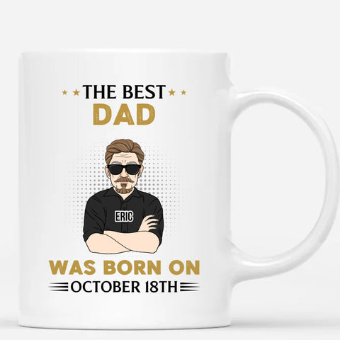 Personalised The Best Dad Was Born On Mugs - ideas for father's 70th birthday[product]