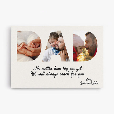 Personalised We Will Always Reach for You Canvas as gift ideas dad 70th birthday