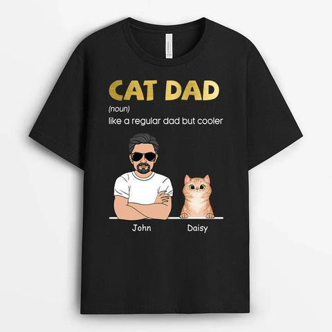 funny cat shirts personalised for cat dad with funny illustration