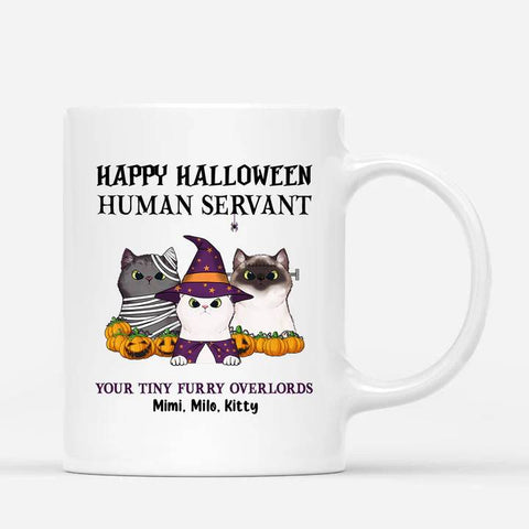 personalised cat mugs for cat owners with halloween theme[product]
