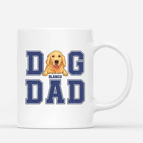 personalised dog mugs for dog dad with dog illustration[product]