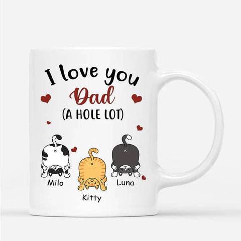 personalised ceramic dad cup for cat lovers with funny design[product]
