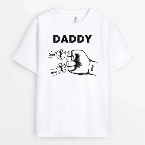 customised fathers day t-shirt for dad with fist bump