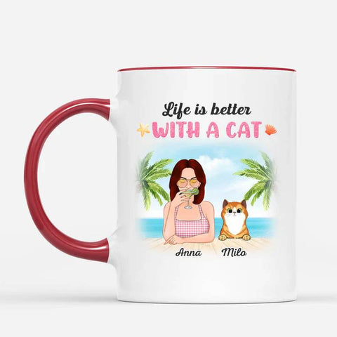 cute cat mug design with beach theme for cat mum[product]