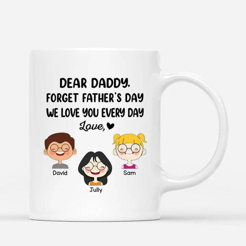 fathers day mugs personalised for dad with kids illustration[product]