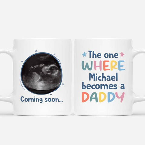 personalised ceramic cups for father to be with picture