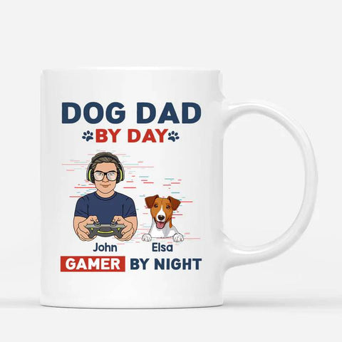 personalised dog dad mugs for gamer dog owner with funny design[product]