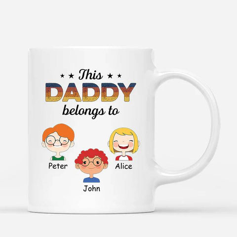 personalised fathers day cups for dad with kids