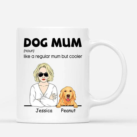 personalised dog mum mugs with funny definition and illustration[product]