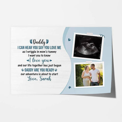 personalised father's day canvas for new dads with photo