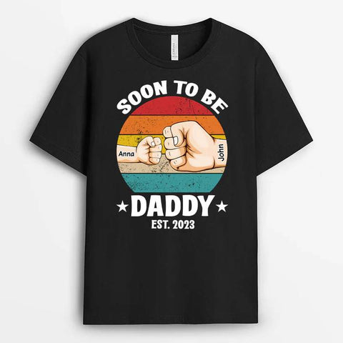 personalised father's day t-shirt for new dads with vibrant colours
