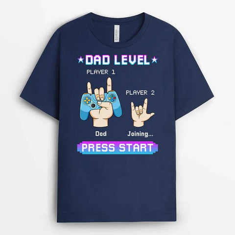 personalised t-shirt for new dad on the first fathers day with game theme