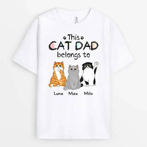 funny cat shirts for cat dad with cute cat illustration