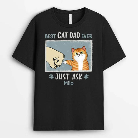 funny cat dad t-shirts with cute illustration and text