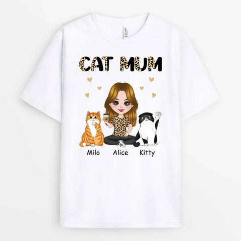 funny cat shirts for cat mum with cat illustration and message[product]