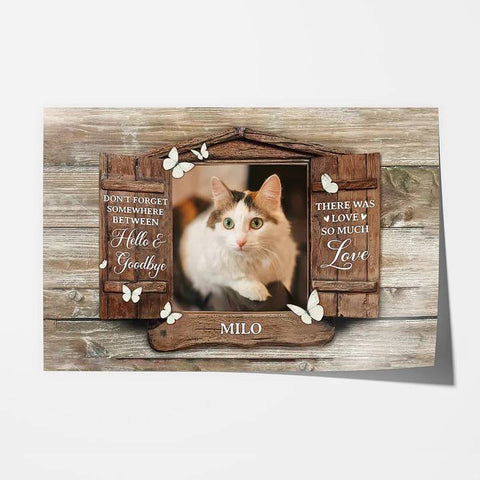 personalised memorial cat poster with message for cat lover