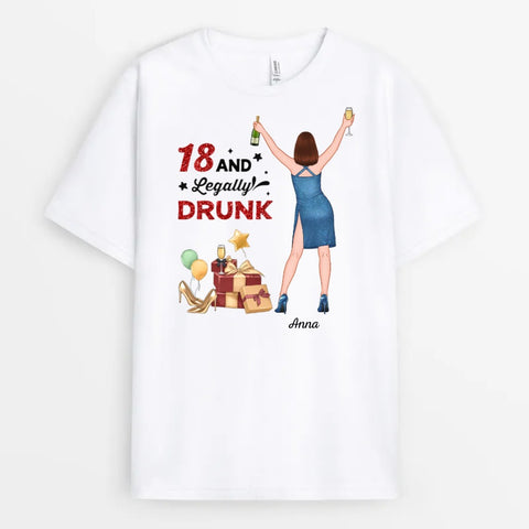 Personalised 18th Birthday Tee With Names, Illustration And 18th Birthday Message[product]