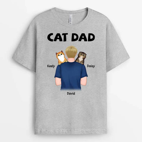 sentimental shirts customised for cat dad with human and cat illustration
