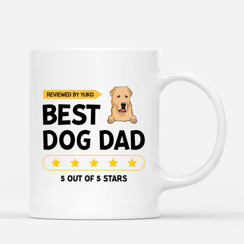personalised ceramic mugs for dog dad with dog portrait and names[product]