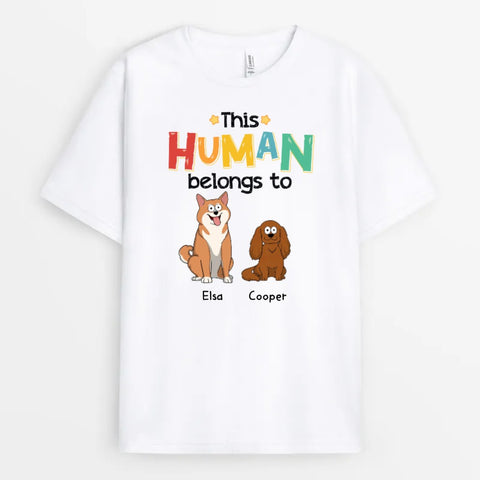 funny personalised t-shirt for dog mum with funny message and dog illustration