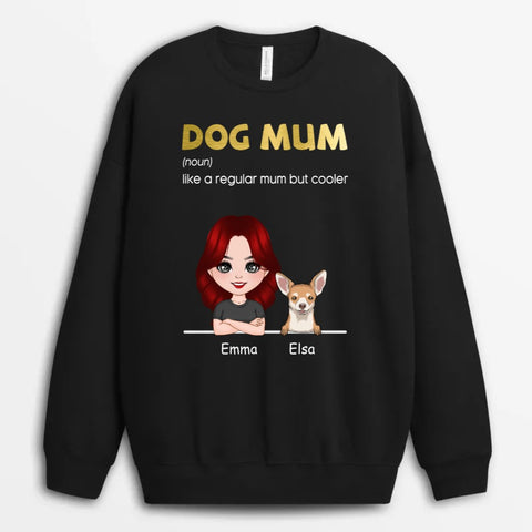 personalised sweatshirt for dog mum with dog mum definition[product]