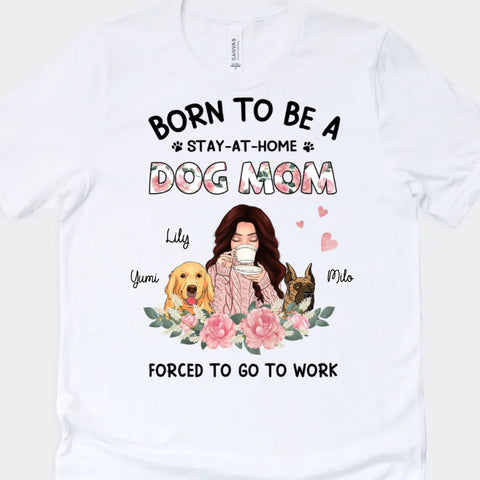 personalised tee for dog mum with dog and owner illustration