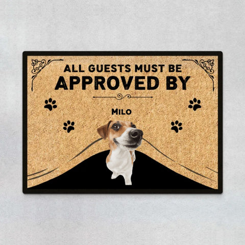 personal door mat with dog photo and names for dog dad[product]