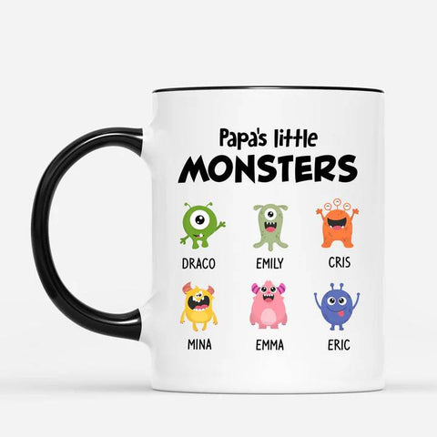 custom ceramic mugs for fathers day with monster illustration[product]