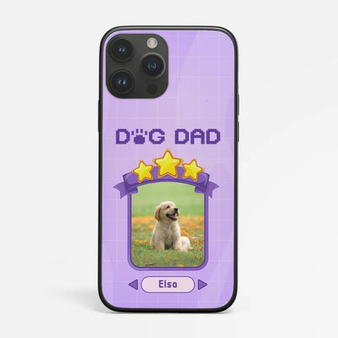 customised fathers day phone case for dog dad with photo of dogs, dogs names and rating star[product]