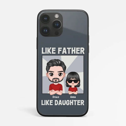 personalised fathers day phone case for stepdad and kids with cute illustration