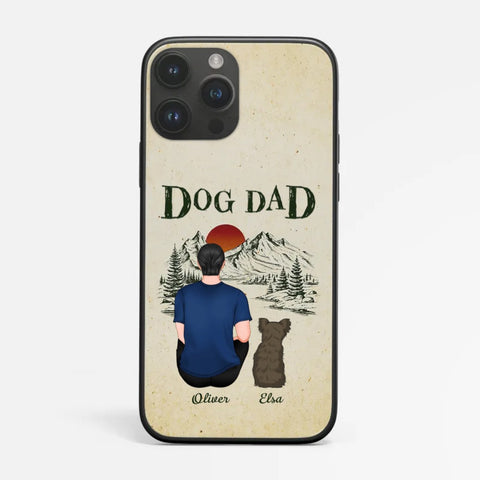 custom fathers day phone case for dog dad from dogs with custom names and illustration[product]