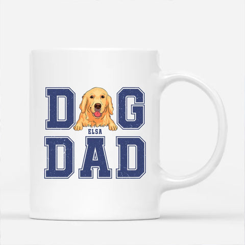 customised ceramic cups from the dog to dog dad with dog face and custom text