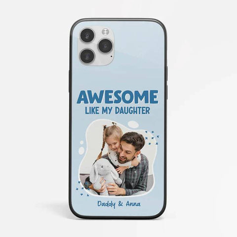 custom fathers day phone case with cute design, photo and text[product]