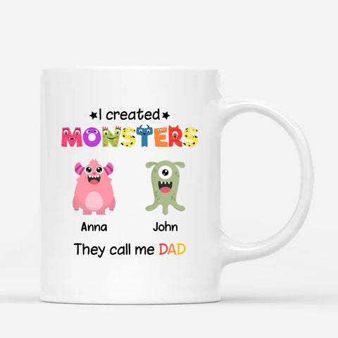 funny customised fathers day for stepdad with cute illustration and names