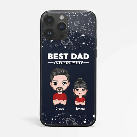 Father's Day Greetings On Personalised Fathers Day Phone Case With Names And Illustration For Dad