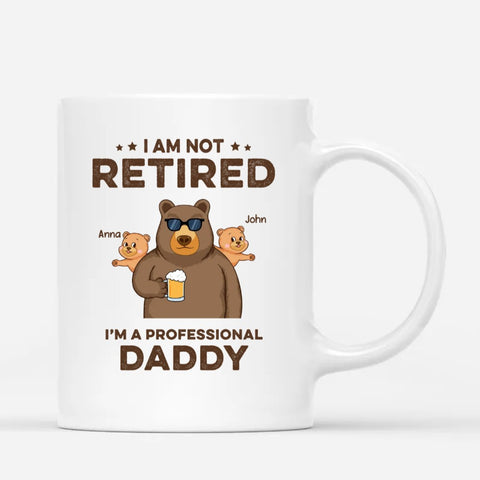 Funny Customised Cups For Dads On Fathers day printed with names, bear illustraton, fathers day message and crafted with ceramic[product]