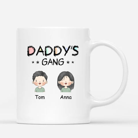 personalised fathers day mugs printed with childrens names, illustration and funny quotes for Father's Day[product]