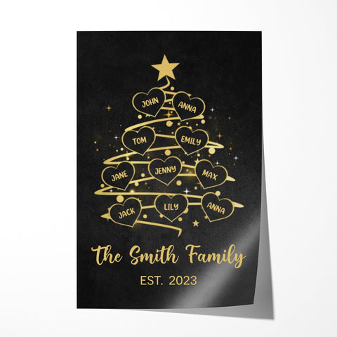 Personalises Christmas Posters with family names for colleagues