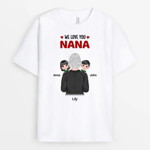 Womens 60th Birthday T Shirts for nana, mummy with her names, kids name and heartfelt message[product]