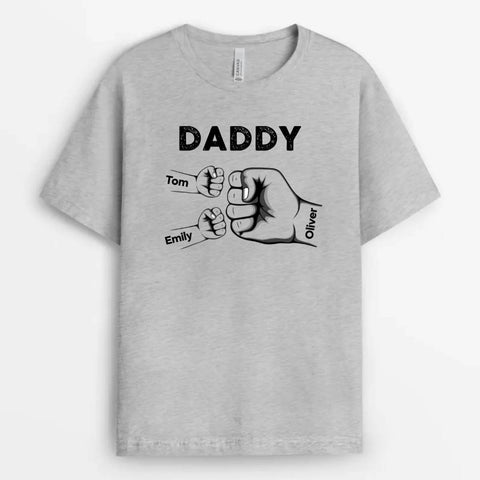 Personalised Daddy T-Shirts Printed With Dad And Kids Names With Fathers Day Message