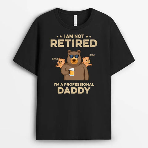 custom fathers day t-shirt as Fathers Day presents for stepdads printed with names, funny illustration