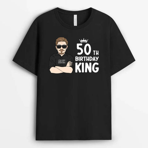 T-Shirt Design Ideas for 50th Birthday For Men With Names, Illustration And Birthdate[product]