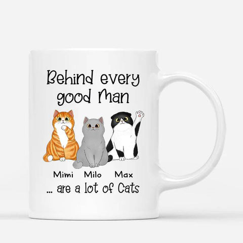 personalised cat dad mugs printed with cute message from the cats