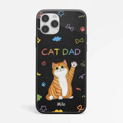 customised cat phone case printed with vibrant colour design