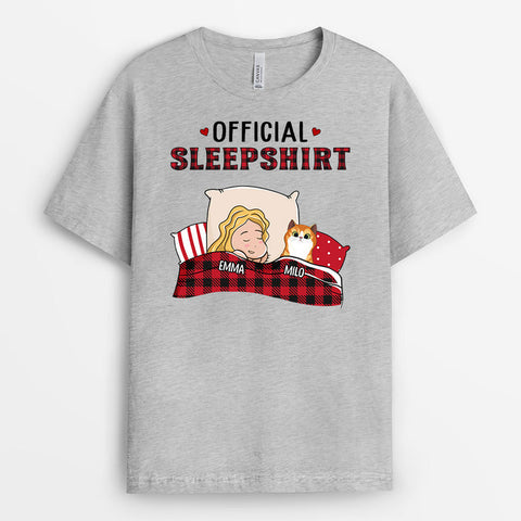 Personalised Cat Official Sleepshirt T-shirt as cheap gifts for friends[product]