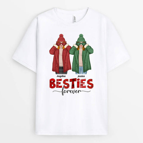 Personalised Christmas Besties Forever T-Shirt as cheap presents for your friends[product]